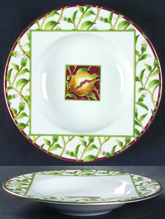 Melograno Green Rim Soup Bowl
