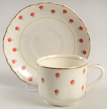 Blushing Rose Dalrymple (Radisson Shape) Flat Demitasse Cup & Saucer Set