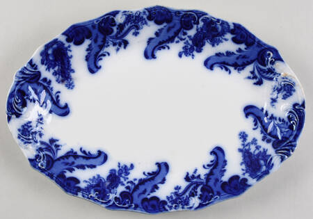 Argyle (Flow Blue, No Gold) 11" Oval Serving Platter