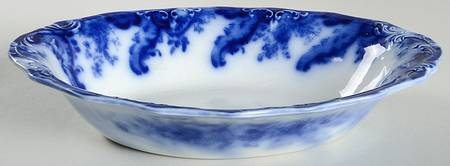 Argyle (Flow Blue, No Gold) 10" Oval Vegetable Bowl