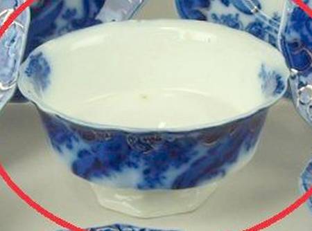 Argyle (Flow Blue, No Gold) Cranberry Bowl