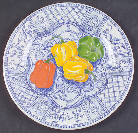 Jardin Bleu Handpainted Salad/Dessert Plate