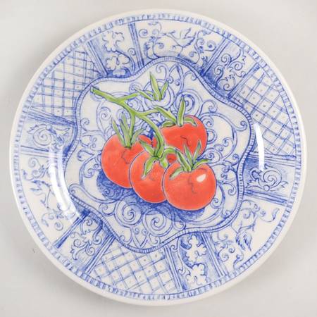 Jardin Bleu Handpainted Canape Plate
