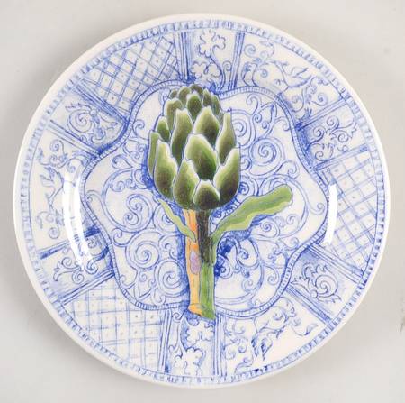 Jardin Bleu Handpainted Canape Plate
