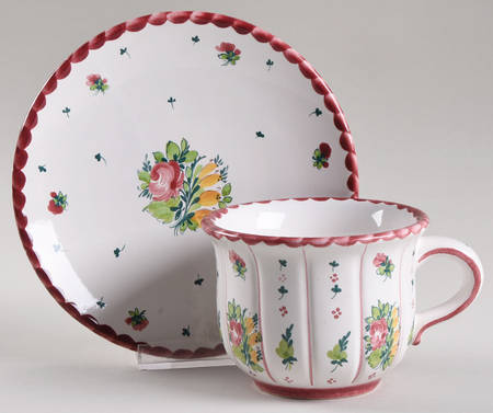 Biedermeier (Coupe, Smooth) Flat Cup & Saucer Set