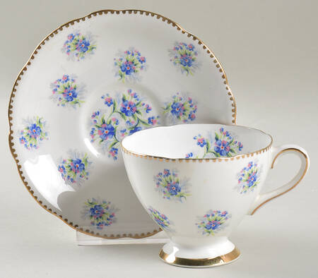 Forget-Me-Not Footed Cup & Saucer Set