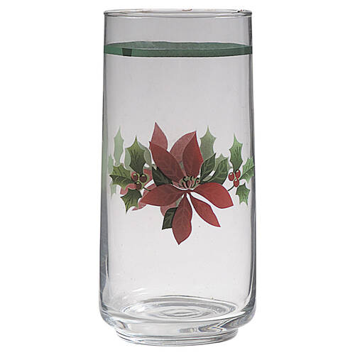 Poinsettia Holiday 12 Oz Glassware Tumbler