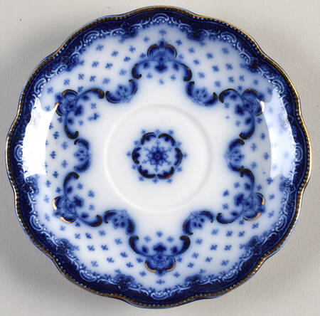 Keele (Flow Blue, Gold Accent) Saucer