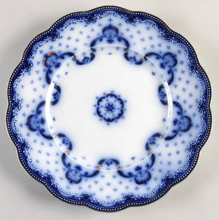 Keele (Flow Blue, Gold Accent) Luncheon Plate