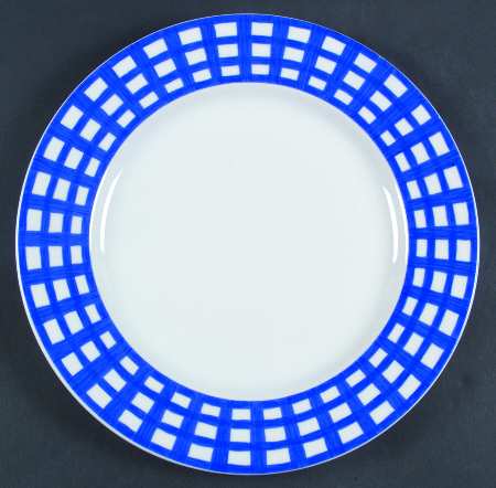 Pareo Stripes and Checks Blue 12" Chop Plate (Round Platter)