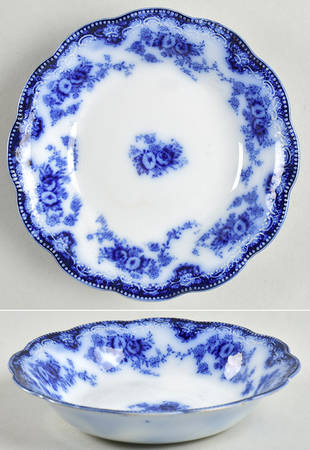 Florida (Flow Blue, No Trim) Fruit/Dessert (Sauce) Bowl