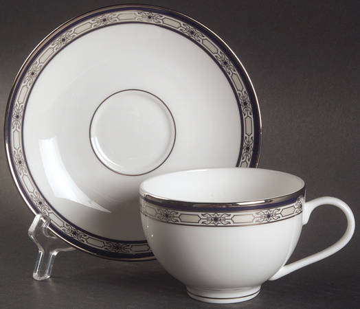 Newport Palace (Fine China, Made in USA) Footed Cup & Saucer Set