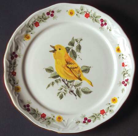 Songbirds (Floral & Fruit) Bread & Butter Plate