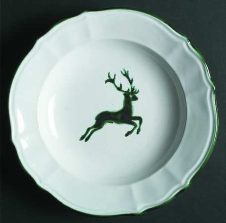 Wild Stag Green (Rim, Scalloped) by Gmundner Austria