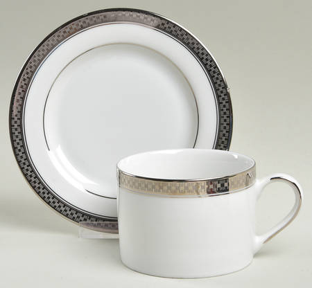 Ridgewood Platinum Flat Cup & Saucer Set