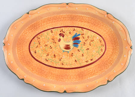 Bella Rooster 15" Oval Serving Platter