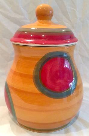 Creation Orange Cookie Jar & Lid
