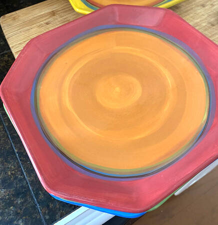 Creation Red Square Dinner Plate
