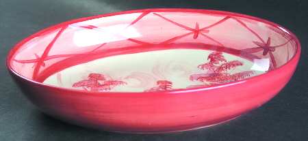 Toile Red 10" Oval Vegetable Bowl