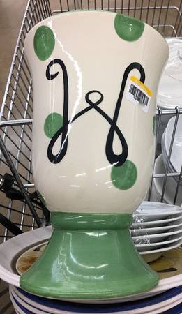 Monogram Green Utensil Holder
