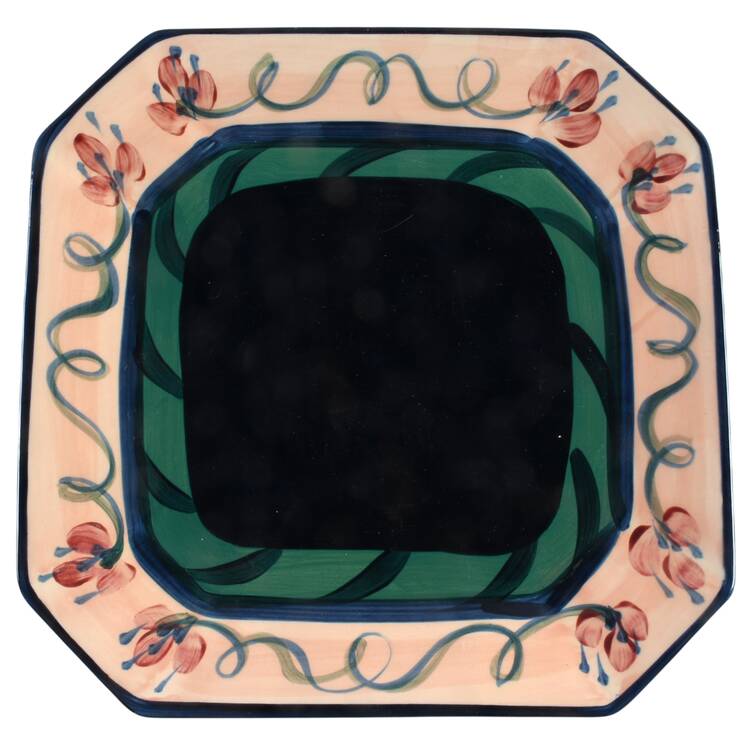 Light Blue Grapevine Square Dinner Plate