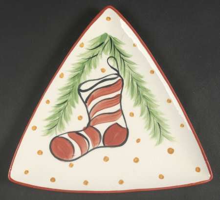 Christmas Whimsy Triangular Salad Plate