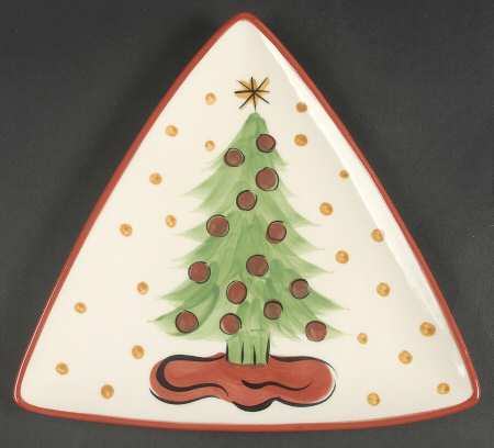 Christmas Whimsy Triangular Salad Plate