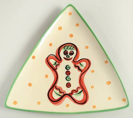 Christmas Whimsy Triangular Salad Plate