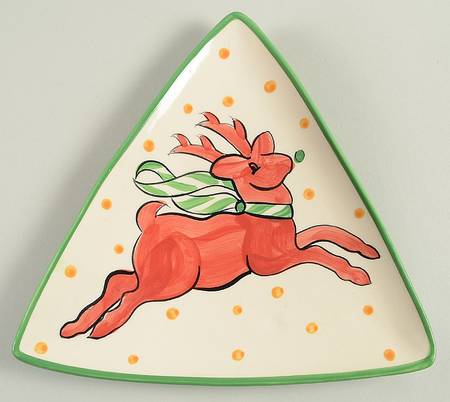 Christmas Whimsy Triangular Salad Plate