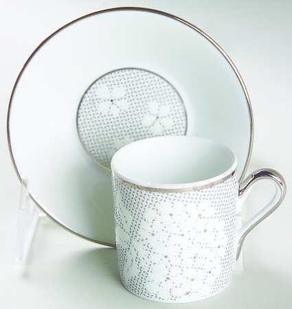 Silver Flat Demitasse Cup & Saucer Set