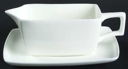 Vela White Gravy Boat & Underplate