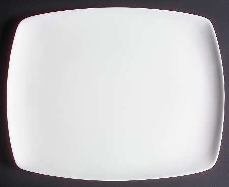 Vela White 14" Rectangular Serving Platter