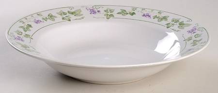 English Garden (White Background) Rim Soup Bowl