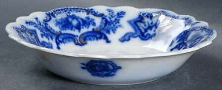 Alaska (Flow Blue, No Gold Ring) Fruit/Dessert (Sauce) Bowl