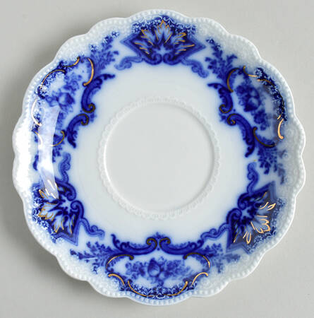 Alaska (Flow Blue, No Gold Ring) Saucer for Oversized Cup