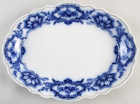 Alaska (Flow Blue, No Gold Ring) 16" Oval Serving Platter