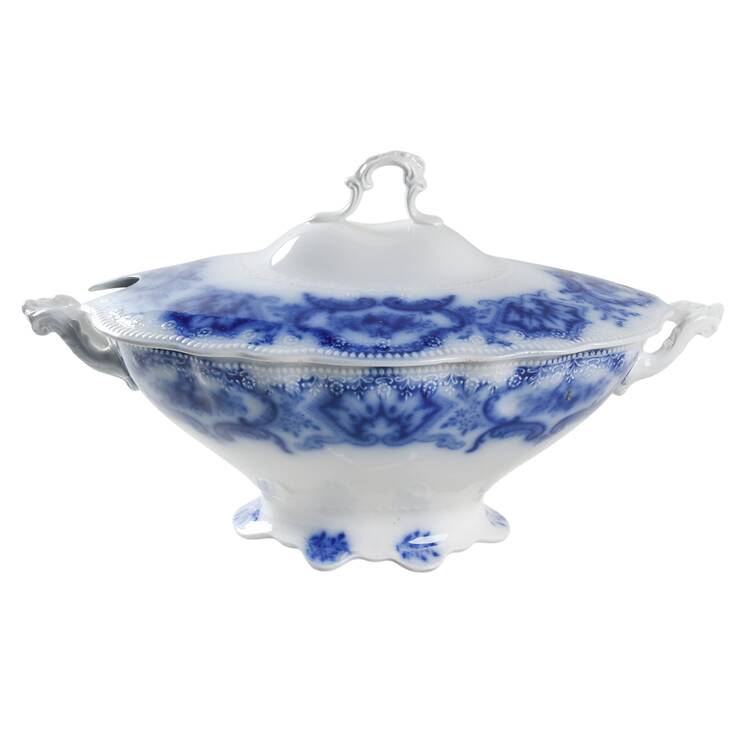 Alaska (Flow Blue, No Gold Ring) Oval Tureen & Lid