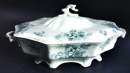 Chatsworth Blue Gray (No Gold) Oval Covered Vegetable
