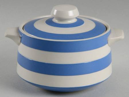 Cornish Blue Cream (Target Stamp) Sugar Bowl & Lid