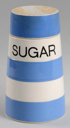 Cornish Blue Cream (Target Stamp) Sugar Shaker &  Lid