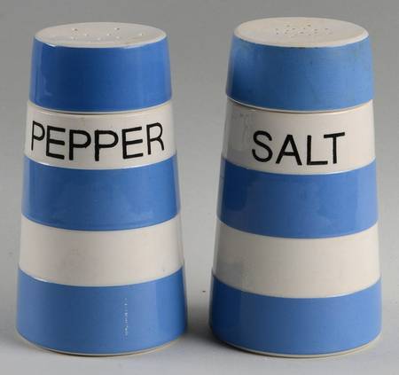 Cornish Blue Cream (Target Stamp) Salt & Pepper Set