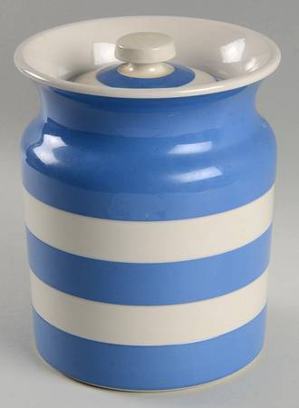 Cornish Blue Cream (Target Stamp) Large Canister & Lid