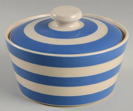 Cornish Blue White (Shield and TG Green) Butter Tub & Lid