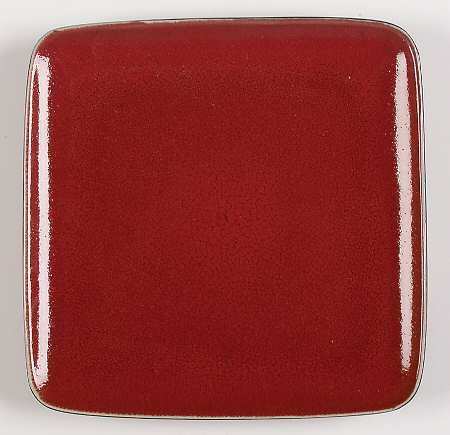 Radiant Red Square Salad Plate