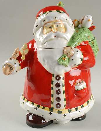 Santa with Friends Cookie Jar & Lid