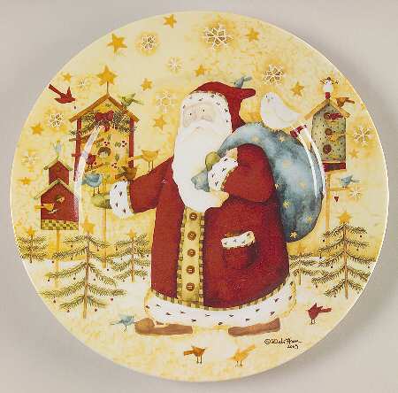 Santa with Friends Salad/Dessert Plate