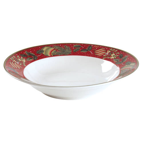 Boughs of Holly Rim Soup Bowl