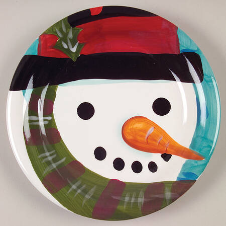 Winter Frolic Snowman Salad Plate