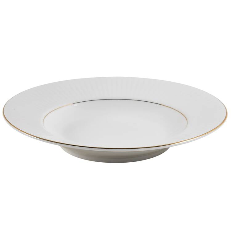 Claremont Gold (White Background) Rim Soup Bowl