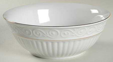 Claremont Gold (White Background) 9" Round Vegetable Bowl